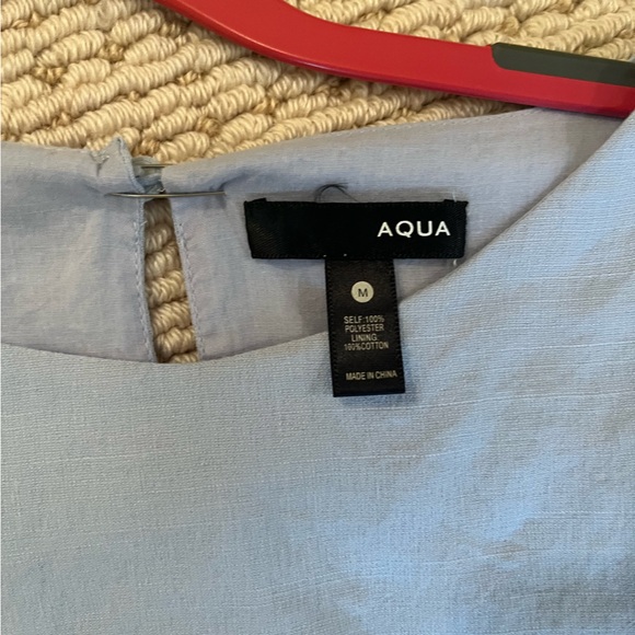Blue dress that ties at the waist (zips on the side). Size medium. - Picture 2 of 2